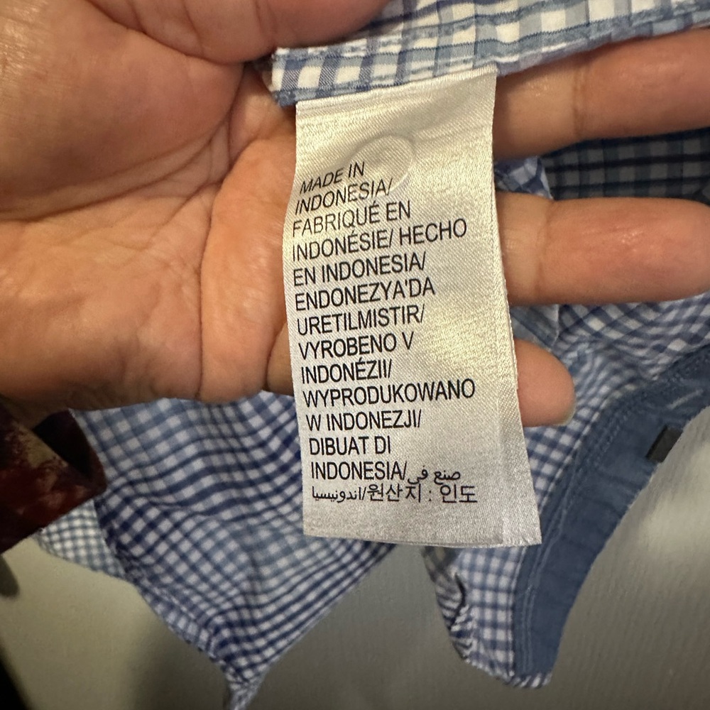 Calvin Klein Jeans Blue and White Checkered Shirt - Picture 4 of 6